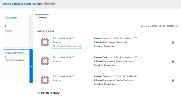 Exadata Cloud at Customer : Grid Infrastructure patch precheck under ...